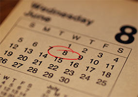 Appointment marked on calendar
